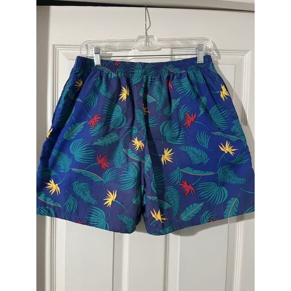 Vintage LL Bean Swim Trunk Board Shorts Mens Sz L Made in USA Floral - Picture 6 of 8